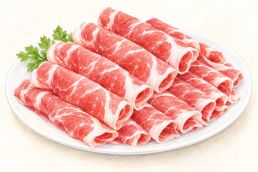 ラム肉そのものが分かる手描きイラスト