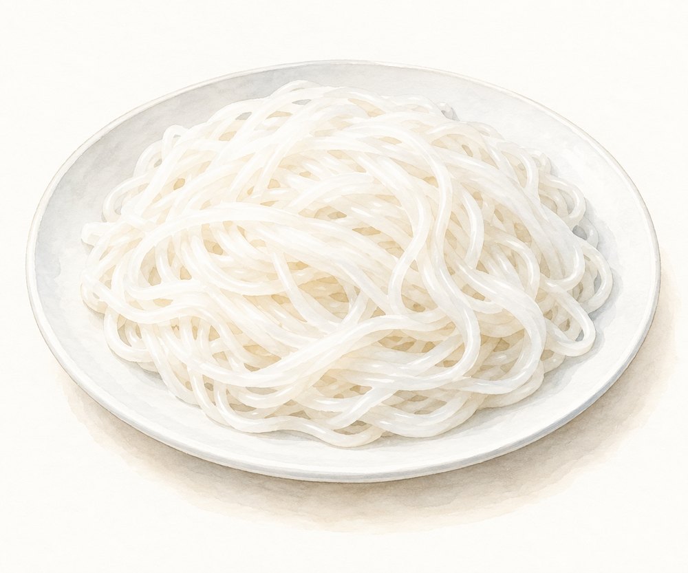 米麺（米線）そのものが分かる手描きイラスト