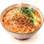 ごまと肉味噌を使った担々マーラータンの水彩イラスト